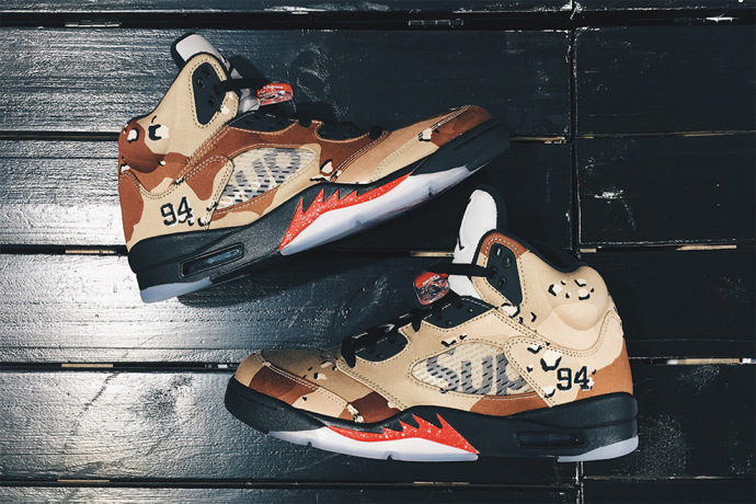 Supreme x Air Jordan 5 Desert Camo