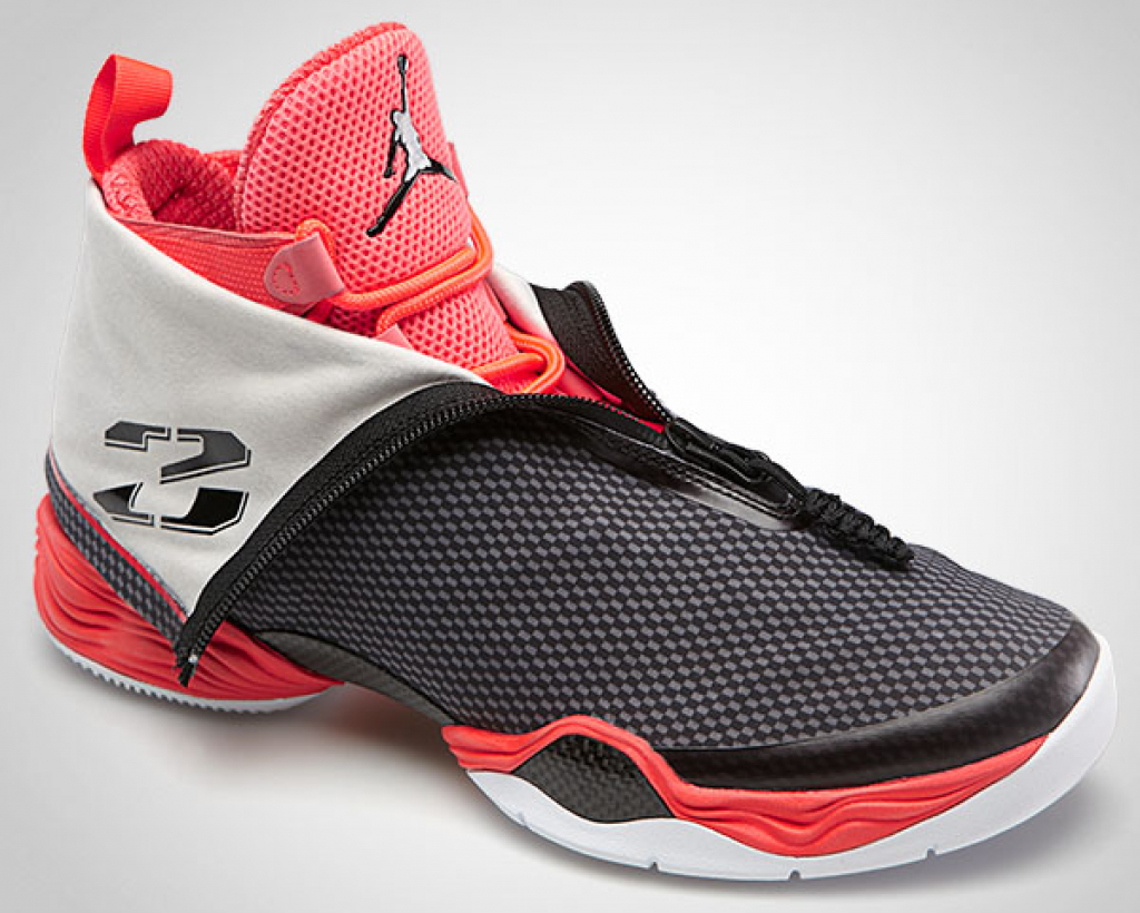 Air Jordan 28 Black / Bright Crimson "Carbon Fiber"